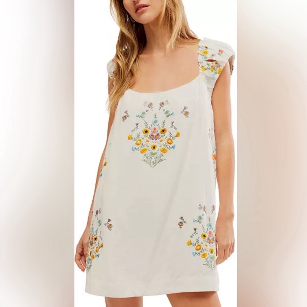 Free People Embroidered Mini Dress